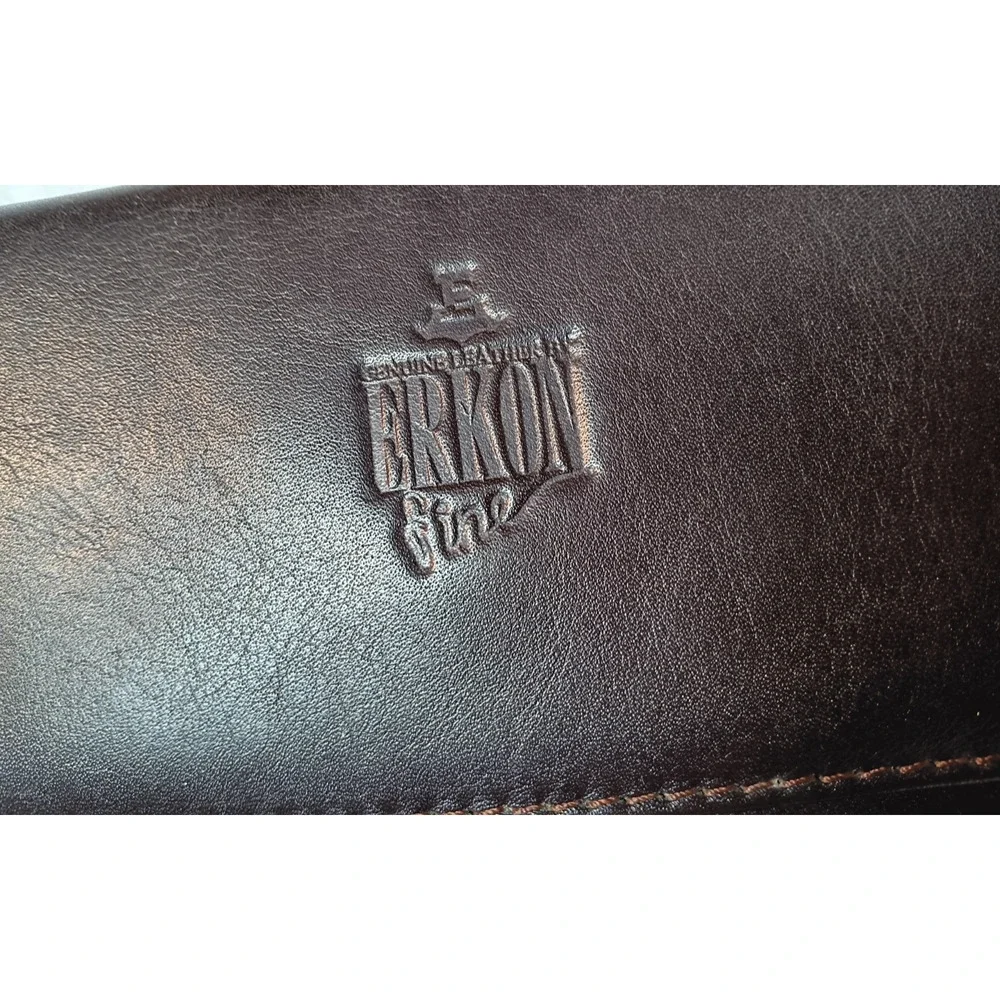 Leather Portfolio Organizer - Brown - Unbranded